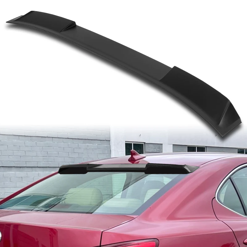W-Power ABS VIP-Style Rear Widow Roof Visor Wing Spoiler For 2006-2013 Lexus IS250 IS350 IS-F Sedan -Unpainted Matte Black - Image 7