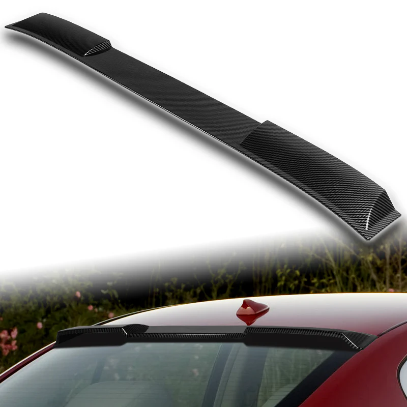 W-Power ABS VIP-Style Rear Widow Roof Visor Wing Spoiler For 2007 - 2015 Infiniti G25 / G35 / G37 / Q40 Sedan -Carbon Fiber Look - Image 5