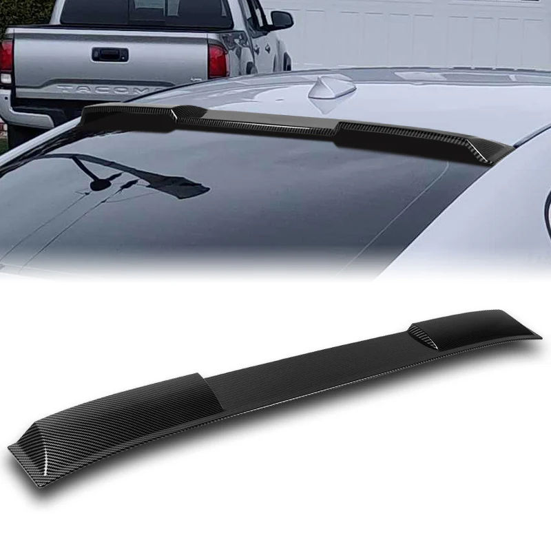 W-Power ABS VIP-Style Rear Widow Roof Visor Wing Spoiler For 2007 - 2015 Infiniti G25 / G35 / G37 / Q40 Sedan -Carbon Fiber Look - Image 6