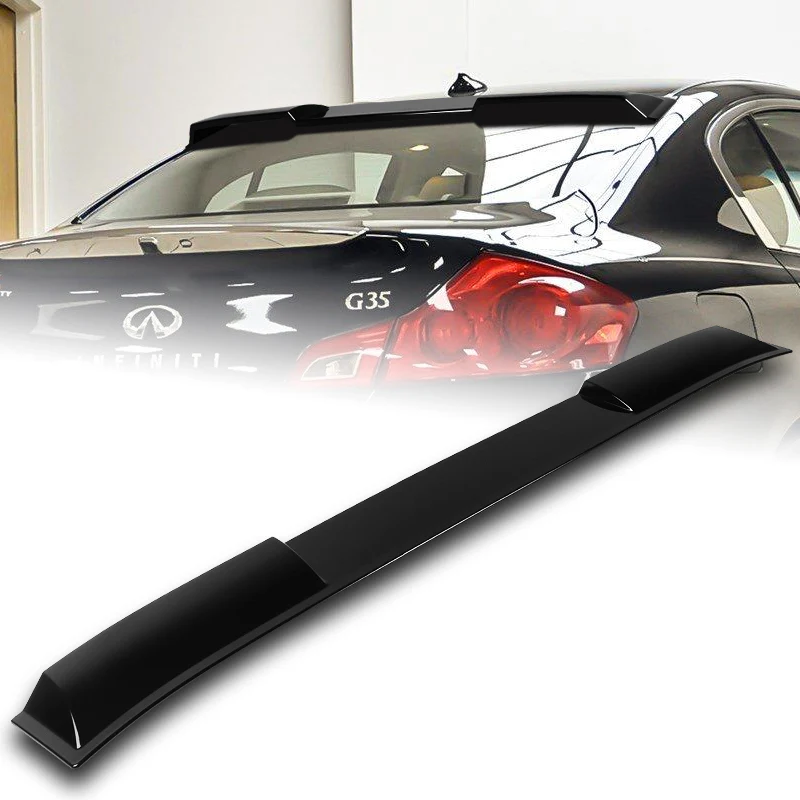 W-Power ABS VIP-Style Rear Widow Roof Visor Wing Spoiler For 2007 - 2015 Infiniti G25 / G35 / G37 / Q40 Sedan -Pearl Black - Image 7