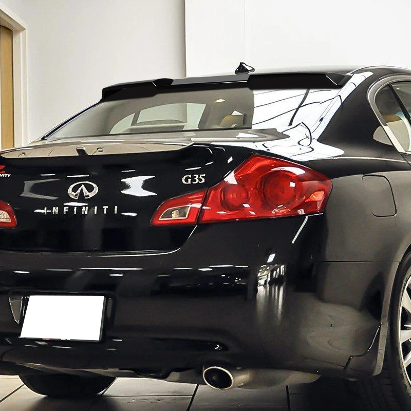 W-Power ABS VIP-Style Rear Widow Roof Visor Wing Spoiler For 2007 - 2015 Infiniti G25 / G35 / G37 / Q40 Sedan -Pearl Black - Image 8
