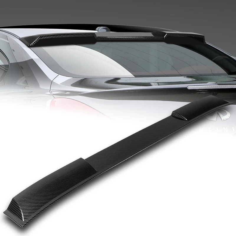 W-Power ABS VIP-Style Rear Widow Roof Visor Wing Spoiler For 2008 - 2013 Infiniti G37 Coupe -Carbon Fiber Look - Image 6
