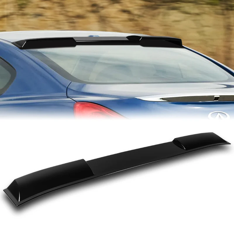 W-Power ABS VIP-Style Rear Widow Roof Visor Wing Spoiler For 2008 - 2013 Infiniti G37 Coupe -Pearl Black - Image 6