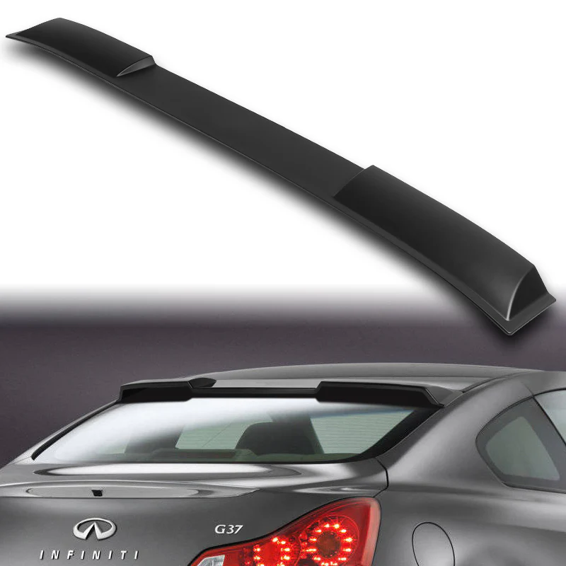 W-Power ABS VIP-Style Rear Widow Roof Visor Wing Spoiler For 2008 - 2013 Infiniti G37 Coupe -Unpainted Matte Black - Image 6