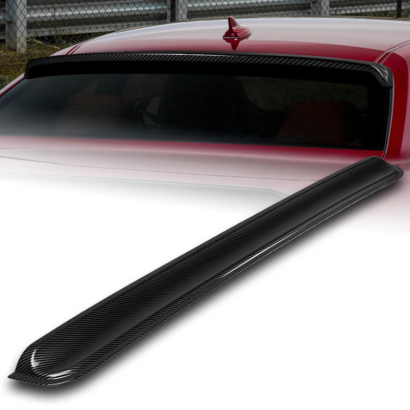 W-Power ABS VIP-Style Rear Widow Roof Visor Wing Spoiler For 2008 - 2023 Dodge Challenger -Carbon Fiber Look - Image 6