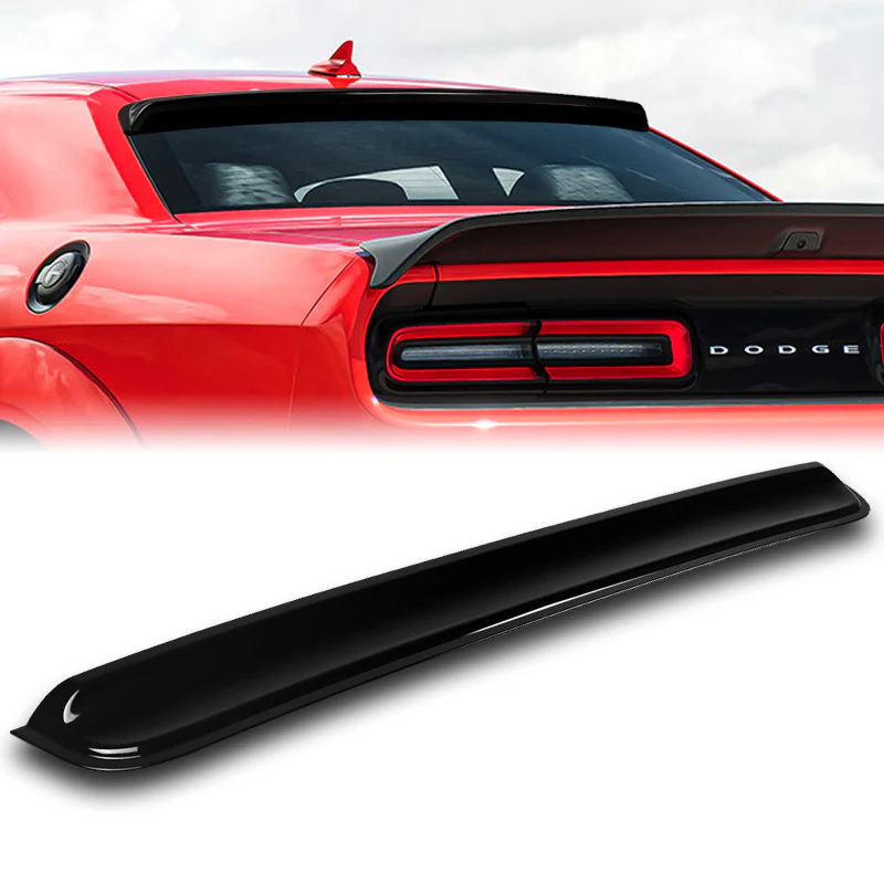 W-Power ABS VIP-Style Rear Widow Roof Visor Wing Spoiler For 2008 - 2023 Dodge Challenger -Pearl Black - Image 5