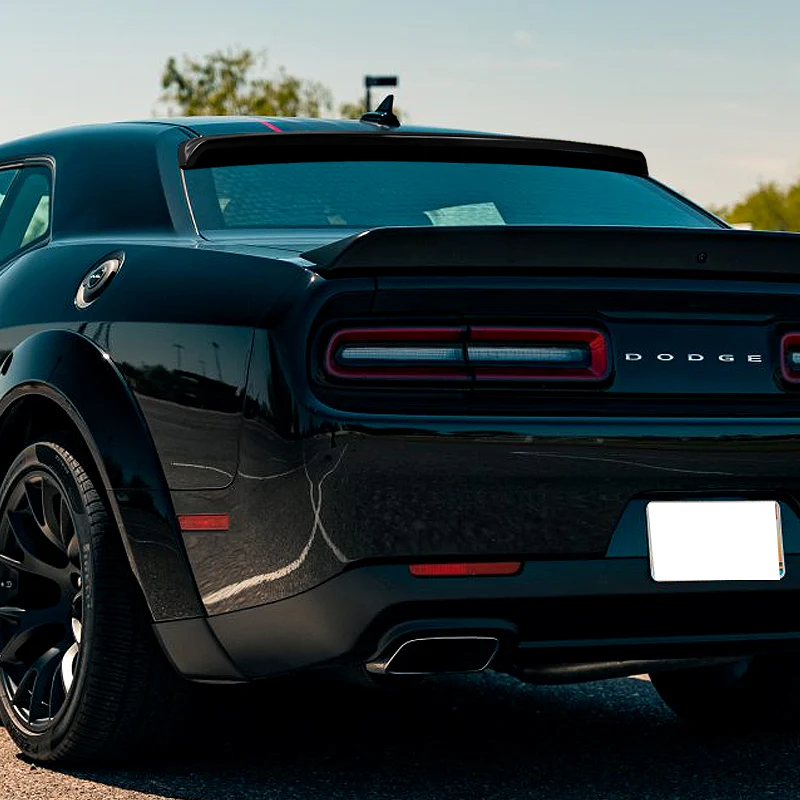 W-Power ABS VIP-Style Rear Widow Roof Visor Wing Spoiler For 2008 - 2023 Dodge Challenger -Pearl Black - Image 7