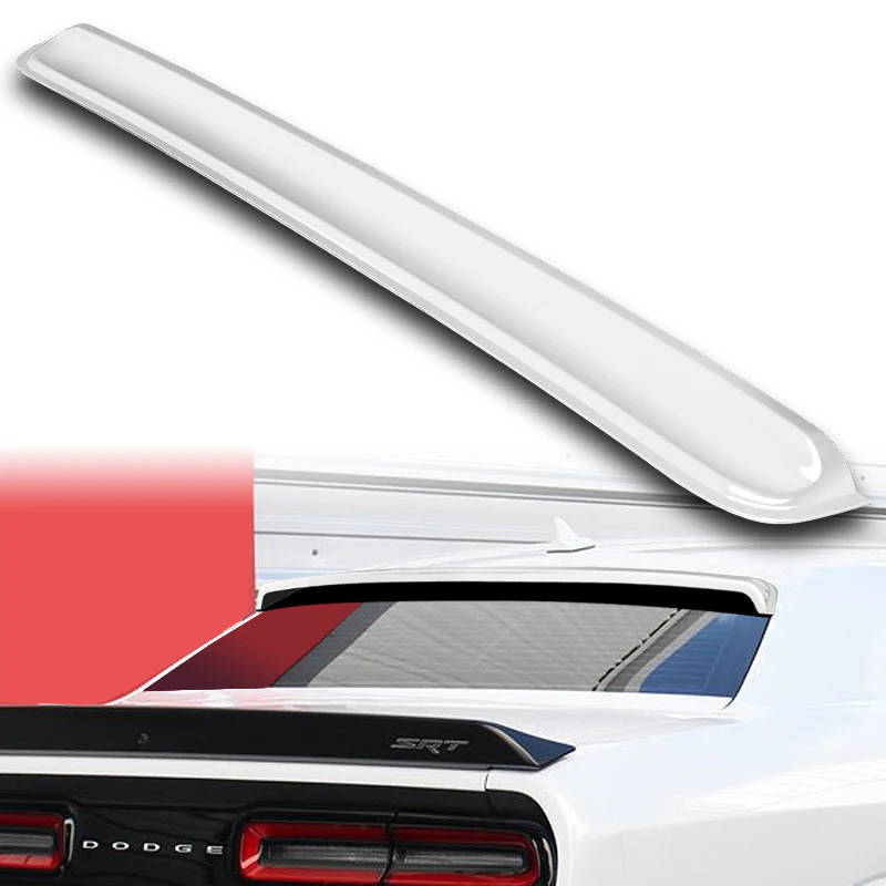 W-Power ABS VIP-Style Rear Widow Roof Visor Wing Spoiler For 2008 - 2023 Dodge Challenger -Pearl White - Image 6