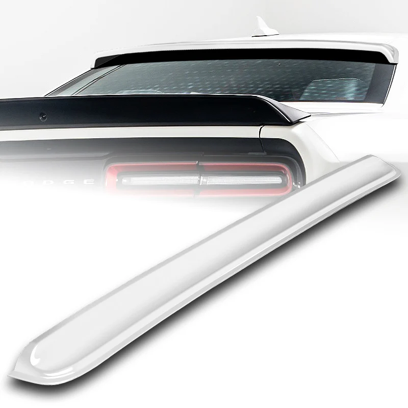W-Power ABS VIP-Style Rear Widow Roof Visor Wing Spoiler For 2008 - 2023 Dodge Challenger -Pearl White - Image 7