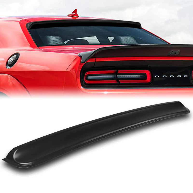 W-Power ABS VIP-Style Rear Widow Roof Visor Wing Spoiler For 2008 - 2023 Dodge Challenger -Unpainted Matte Black - Image 5