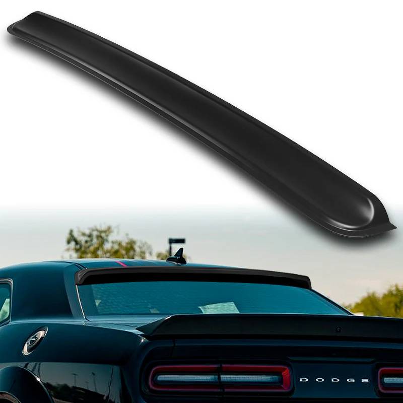 W-Power ABS VIP-Style Rear Widow Roof Visor Wing Spoiler For 2008 - 2023 Dodge Challenger -Unpainted Matte Black - Image 6
