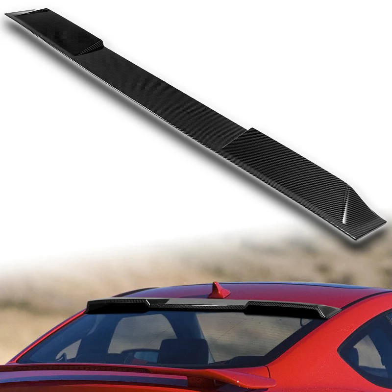 W-Power ABS VIP-Style Rear Widow Roof Visor Wing Spoiler For 2010- 2016 Hyundai Genesis Coupe -Carbon Fiber Look - Image 5