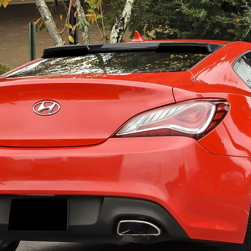 W-Power ABS VIP-Style Rear Widow Roof Visor Wing Spoiler For 2010- 2016 Hyundai Genesis Coupe -Carbon Fiber Look - Image 8