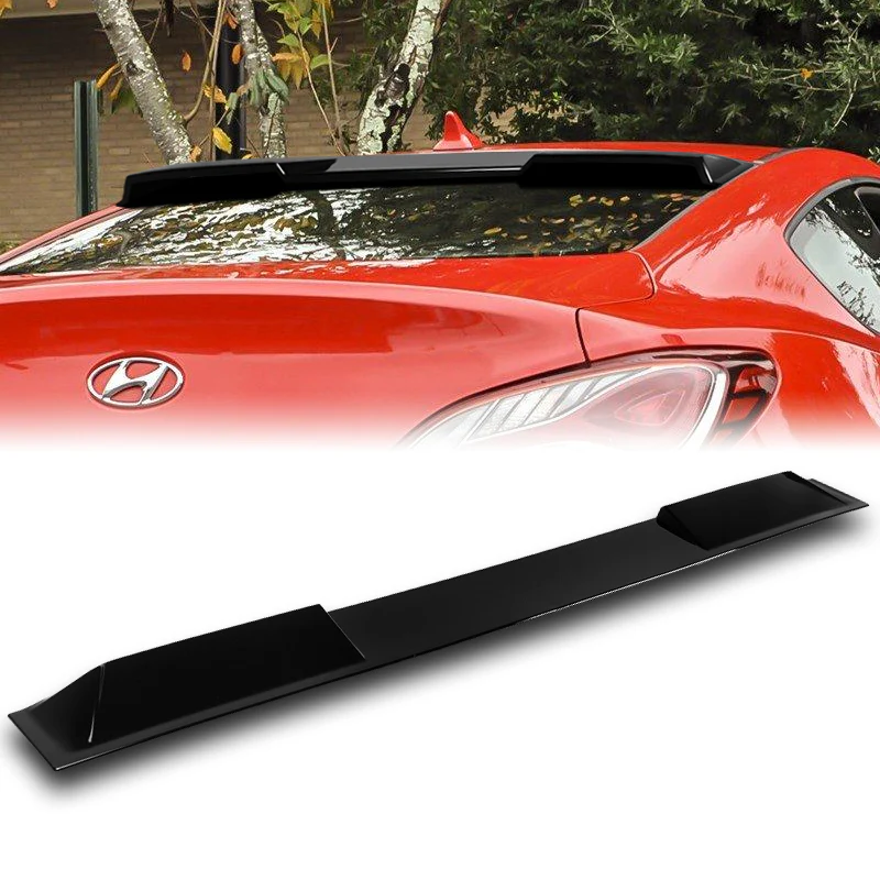 W-Power ABS VIP-Style Rear Widow Roof Visor Wing Spoiler For 2010- 2016 Hyundai Genesis Coupe -Pearl Black - Image 6