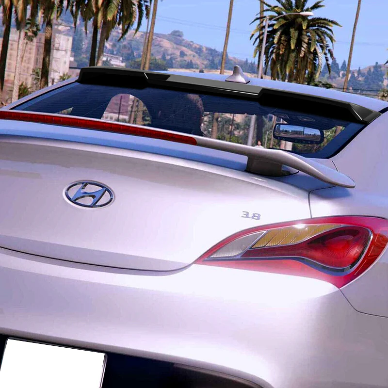 W-Power ABS VIP-Style Rear Widow Roof Visor Wing Spoiler For 2010- 2016 Hyundai Genesis Coupe -Pearl Black - Image 8