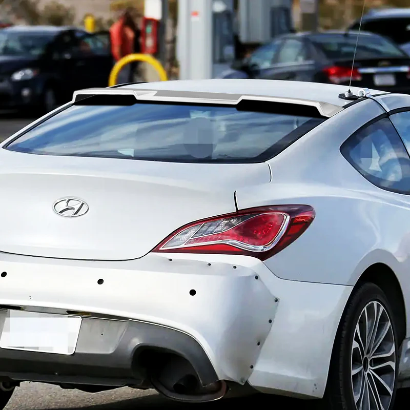 W-Power ABS VIP-Style Rear Widow Roof Visor Wing Spoiler For 2010- 2016 Hyundai Genesis Coupe -Pearl White - Image 6