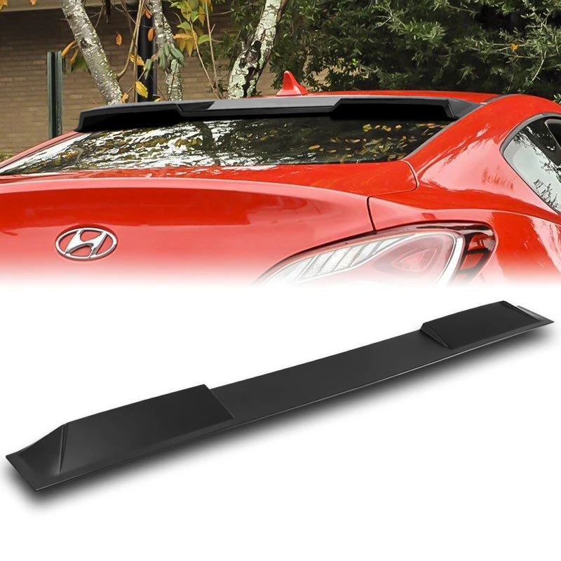 W-Power ABS VIP-Style Rear Widow Roof Visor Wing Spoiler For 2010- 2016 Hyundai Genesis Coupe -Unpainted Matte Black - Image 6