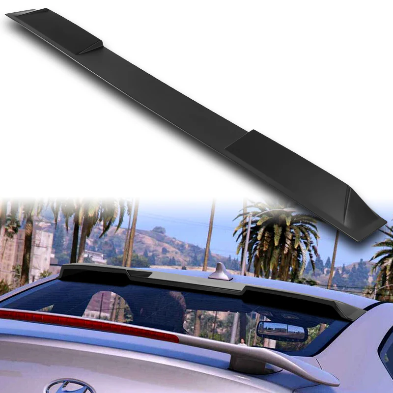 W-Power ABS VIP-Style Rear Widow Roof Visor Wing Spoiler For 2010- 2016 Hyundai Genesis Coupe -Unpainted Matte Black - Image 7