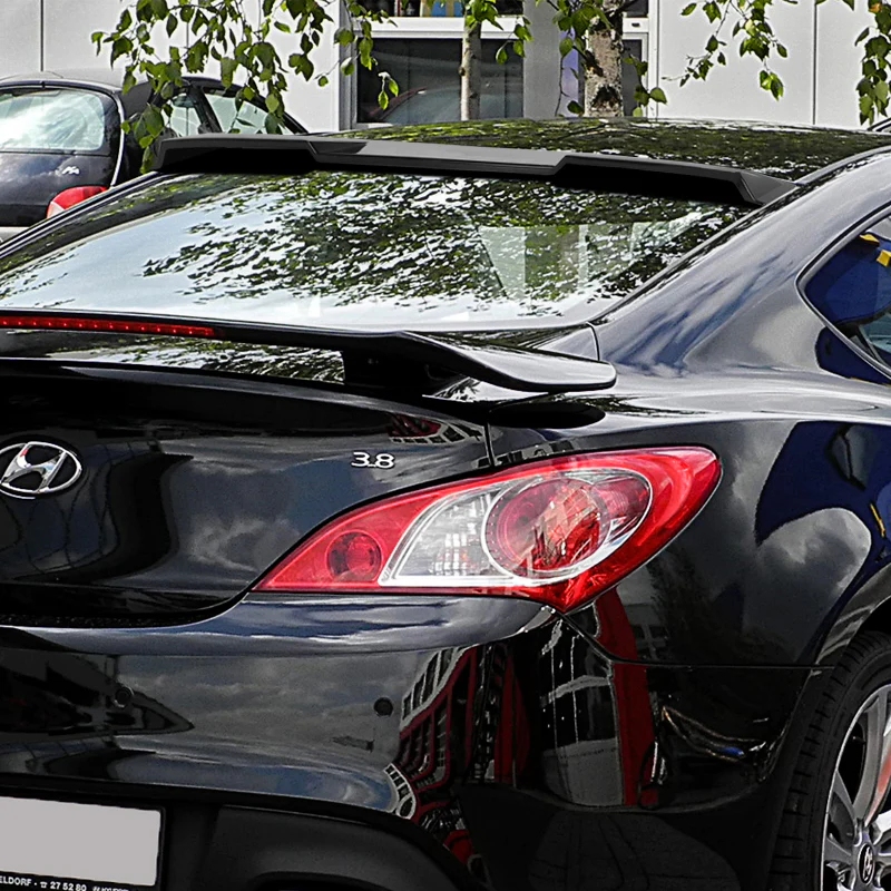 W-Power ABS VIP-Style Rear Widow Roof Visor Wing Spoiler For 2010- 2016 Hyundai Genesis Coupe -Unpainted Matte Black - Image 8
