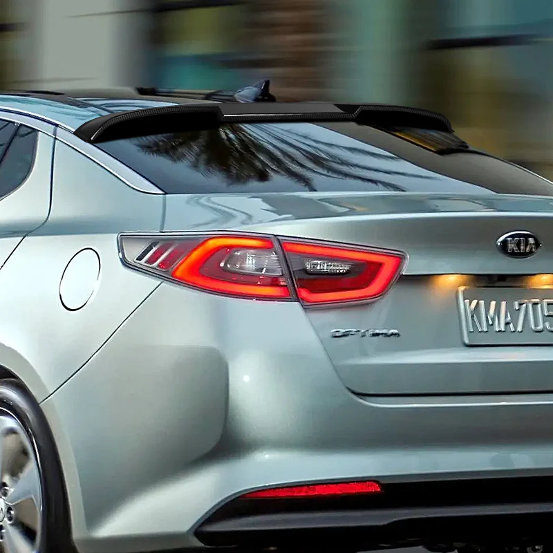 W-Power ABS VIP-Style Rear Widow Roof Visor Wing Spoiler For 2011 - 2015 Kia Optima -Carbon Fiber Look - Image 6