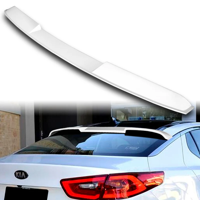 W-Power ABS VIP-Style Rear Widow Roof Visor Wing Spoiler For 2011 - 2015 Kia Optima -Pearl White - Image 5