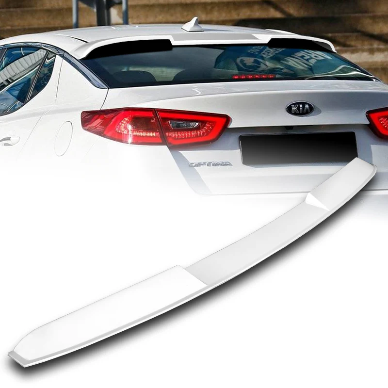 W-Power ABS VIP-Style Rear Widow Roof Visor Wing Spoiler For 2011 - 2015 Kia Optima -Pearl White - Image 6