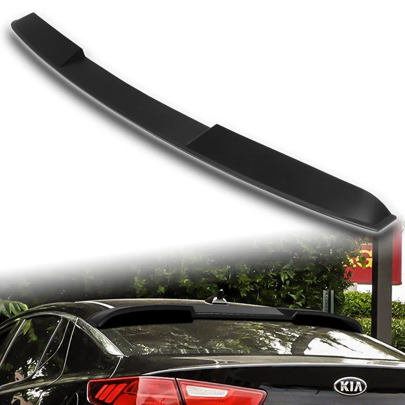 W-Power ABS VIP-Style Rear Widow Roof Visor Wing Spoiler For 2011 - 2015 Kia Optima -Unpainted Matte Black - Image 5