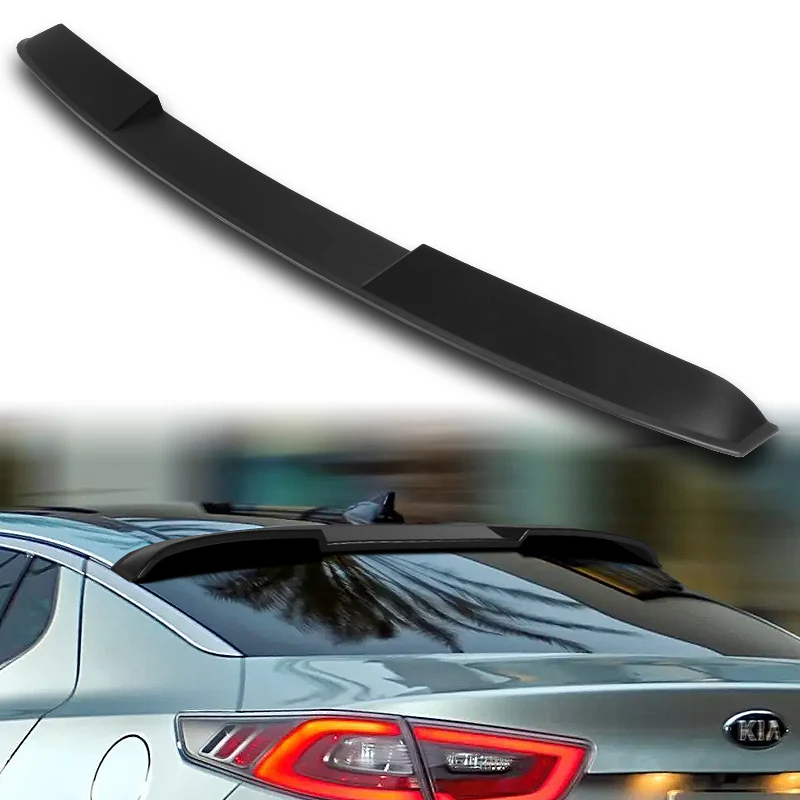 W-Power ABS VIP-Style Rear Widow Roof Visor Wing Spoiler For 2011 - 2015 Kia Optima -Unpainted Matte Black - Image 6