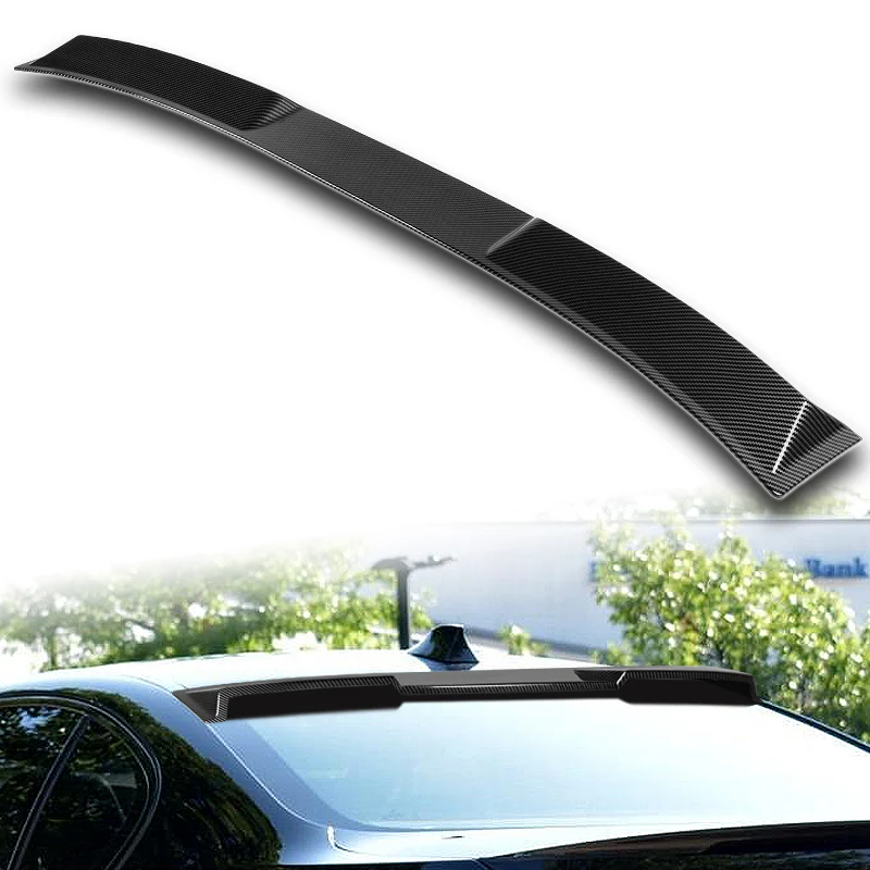 W-Power ABS VIP-Style Rear Widow Roof Visor Wing Spoiler For 2011 - 2016 BMW 5-Series M5 F10 Sedan -Carbon Fiber Look - Image 5