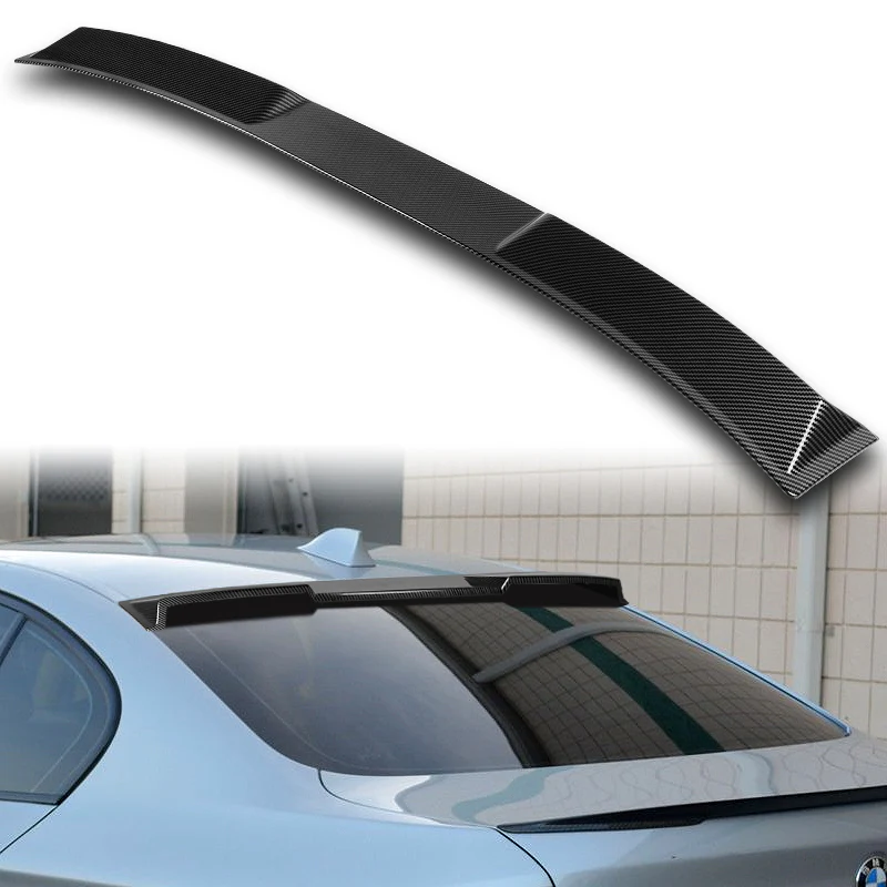W-Power ABS VIP-Style Rear Widow Roof Visor Wing Spoiler For 2011 - 2016 BMW 5-Series M5 F10 Sedan -Carbon Fiber Look - Image 6