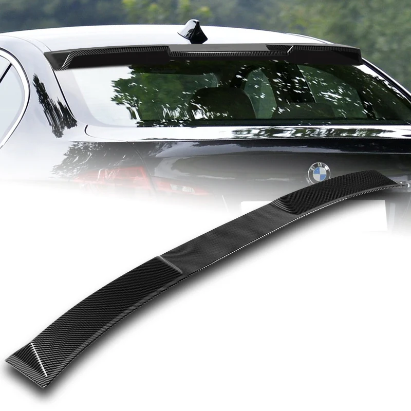 W-Power ABS VIP-Style Rear Widow Roof Visor Wing Spoiler For 2011 - 2016 BMW 5-Series M5 F10 Sedan -Carbon Fiber Look - Image 7