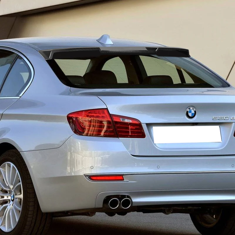 W-Power ABS VIP-Style Rear Widow Roof Visor Wing Spoiler For 2011 - 2016 BMW 5-Series M5 F10 Sedan -Carbon Fiber Look - Image 8