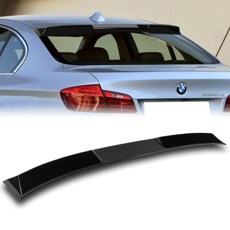W-Power ABS VIP-Style Rear Widow Roof Visor Wing Spoiler For 2011 - 2016 BMW 5-Series M5 F10 Sedan -Pearl Black - Image 6