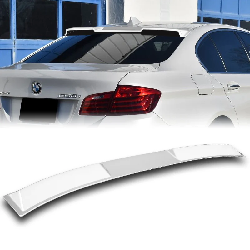 W-Power ABS VIP-Style Rear Widow Roof Visor Wing Spoiler For 2011 - 2016 BMW 5-Series M5 F10 Sedan -Pearl White - Image 5