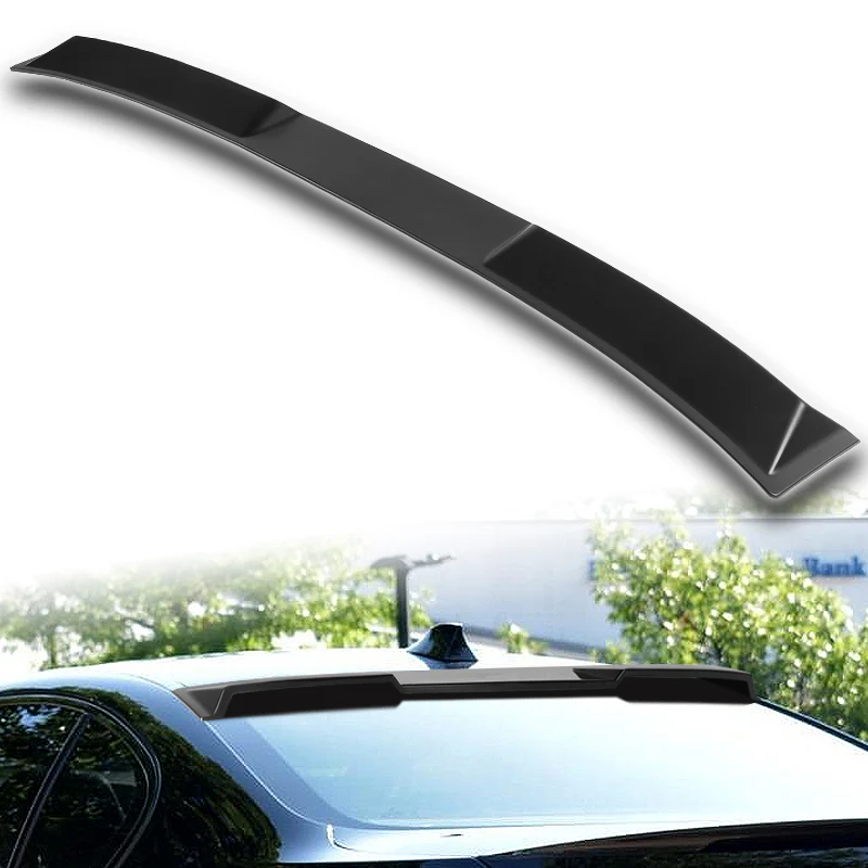 W-Power ABS VIP-Style Rear Widow Roof Visor Wing Spoiler For 2011 - 2016 BMW 5-Series M5 F10 Sedan -Unpainted Matte Black - Image 5