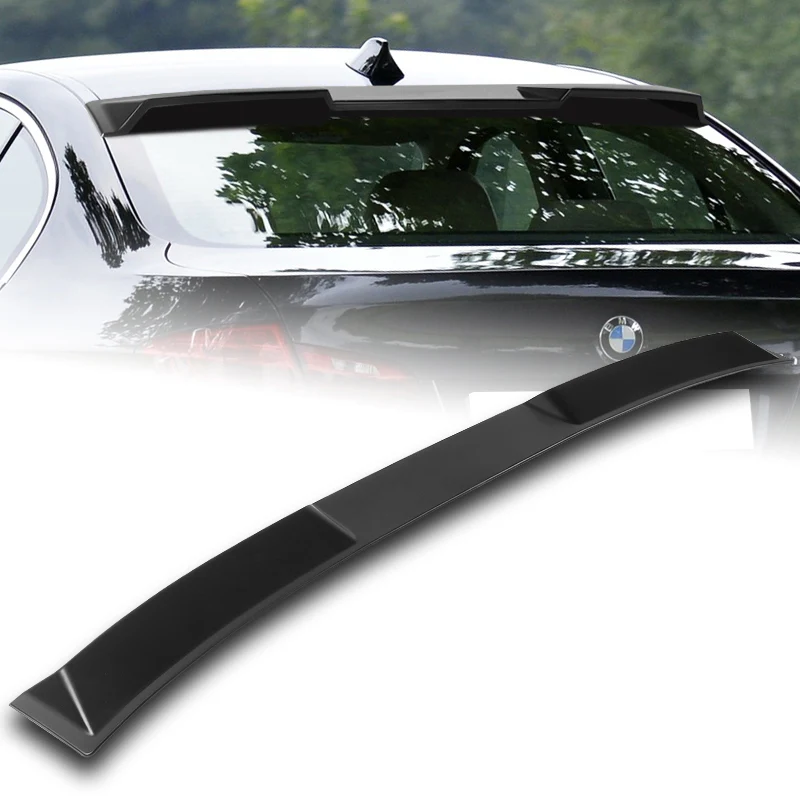 W-Power ABS VIP-Style Rear Widow Roof Visor Wing Spoiler For 2011 - 2016 BMW 5-Series M5 F10 Sedan -Unpainted Matte Black - Image 6