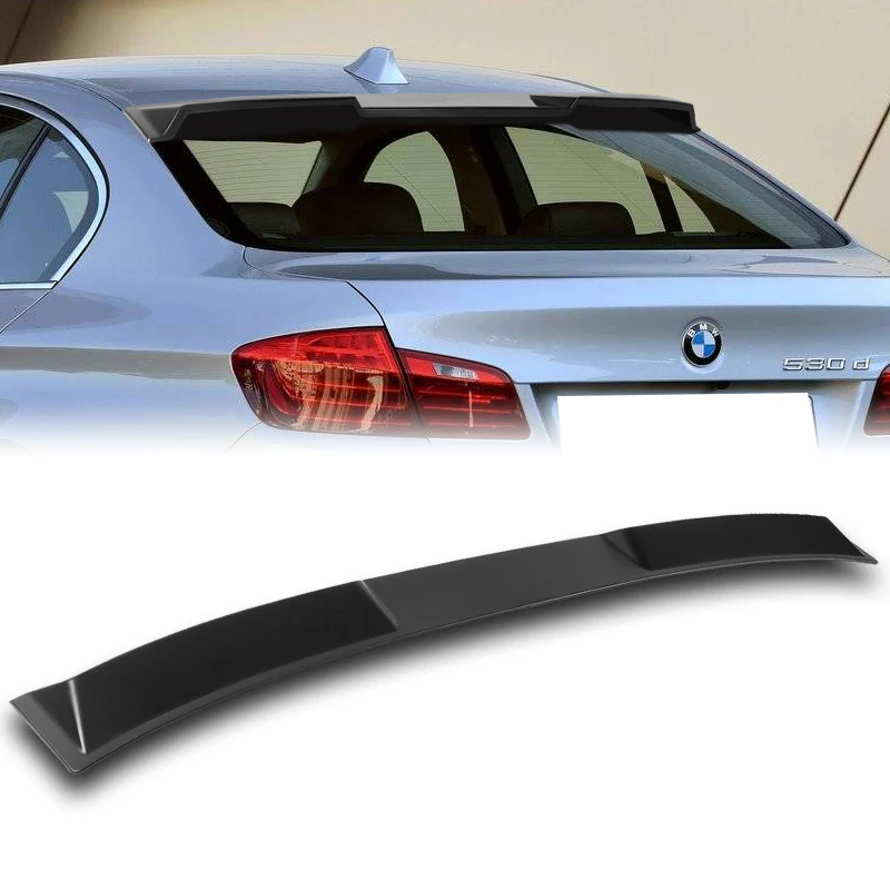 W-Power ABS VIP-Style Rear Widow Roof Visor Wing Spoiler For 2011 - 2016 BMW 5-Series M5 F10 Sedan -Unpainted Matte Black - Image 7