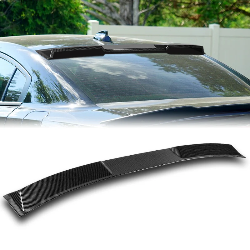 W-Power ABS VIP-Style Rear Widow Roof Visor Wing Spoiler For 2011 - 2023 Dodge Charger -Carbon Fiber Look - Image 6