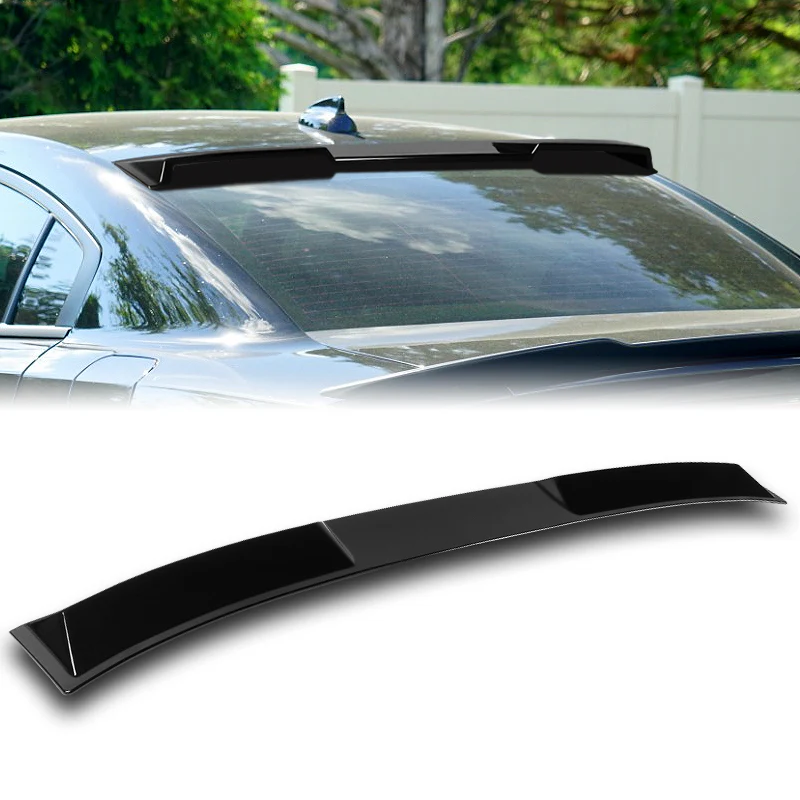 W-Power ABS VIP-Style Rear Widow Roof Visor Wing Spoiler For 2011 - 2023 Dodge Charger -Pearl Black - Image 6