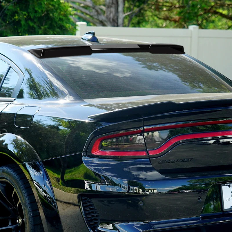 W-Power ABS VIP-Style Rear Widow Roof Visor Wing Spoiler For 2011 - 2023 Dodge Charger -Pearl Black - Image 8