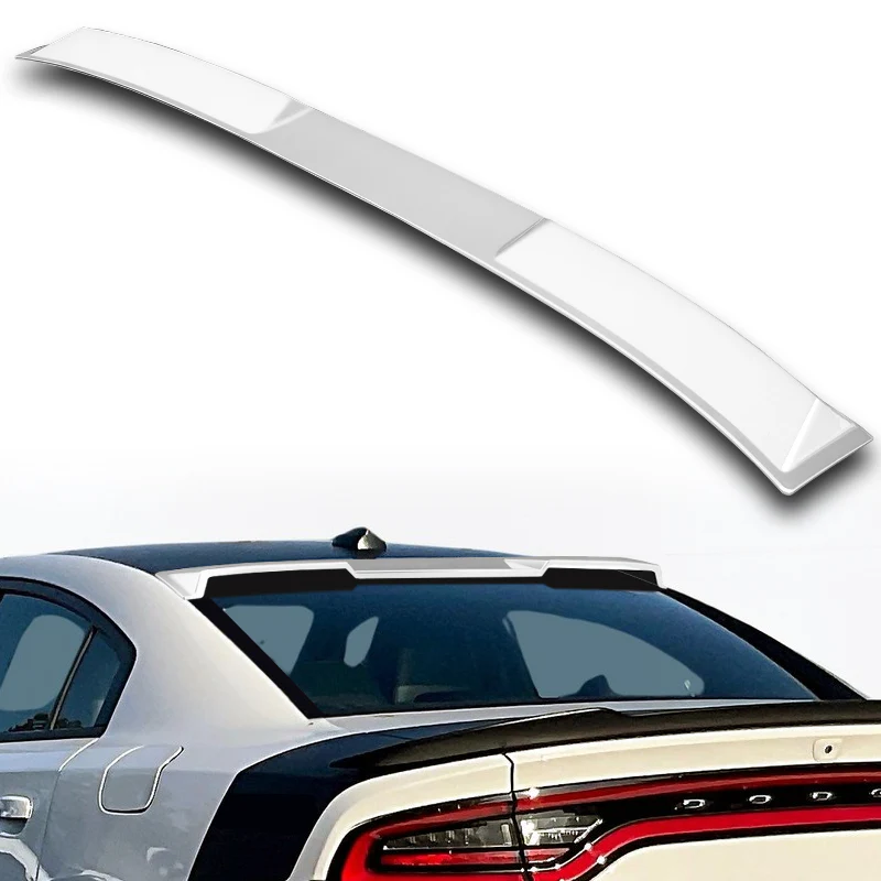 W-Power ABS VIP-Style Rear Widow Roof Visor Wing Spoiler For 2011 - 2023 Dodge Charger -Pearl White - Image 6