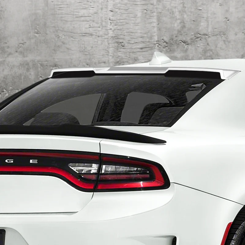 W-Power ABS VIP-Style Rear Widow Roof Visor Wing Spoiler For 2011 - 2023 Dodge Charger -Pearl White - Image 8