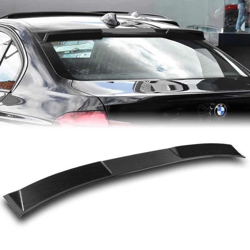 W-Power ABS VIP-Style Rear Widow Roof Visor Wing Spoiler For 2012 - 2018 BMW 3-Series F30 F80 M3 Sedan -Carbon Fiber Look - Image 6