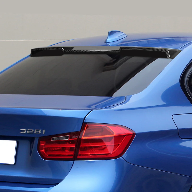 W-Power ABS VIP-Style Rear Widow Roof Visor Wing Spoiler For 2012 - 2018 BMW 3-Series F30 F80 M3 Sedan -Carbon Fiber Look - Image 8