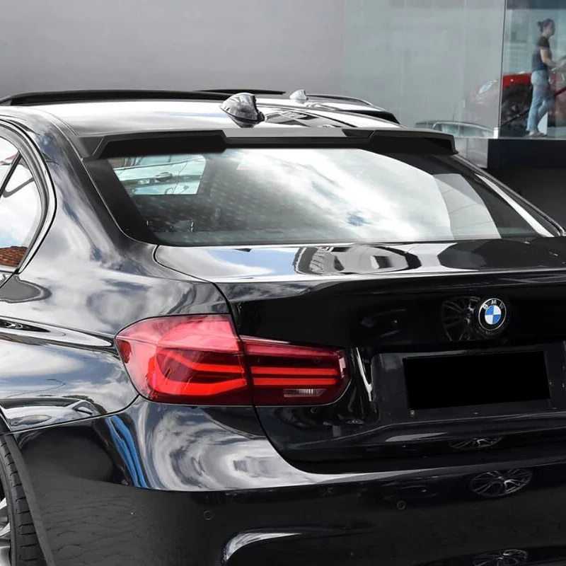W-Power ABS VIP-Style Rear Widow Roof Visor Wing Spoiler For 2012 - 2018 BMW 3-Series F30 F80 M3 Sedan -Unpainted Matte Black - Image 8