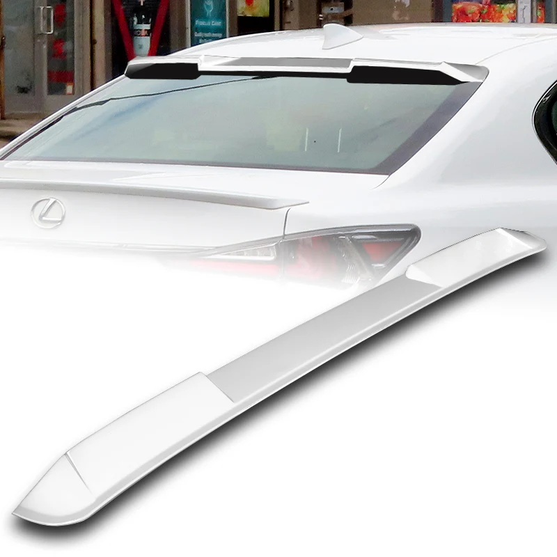 W-Power ABS VIP-Style Rear Widow Roof Visor Wing Spoiler For 2013 - 2020 Lexus GS350 GS450 GS-F Sedan -Pearl White - Image 6