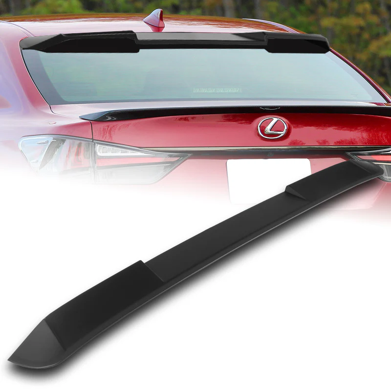 W-Power ABS VIP-Style Rear Widow Roof Visor Wing Spoiler For 2013 - 2020 Lexus GS350 GS450 GS F Sedan -Unpainted Matte Black - Image 6