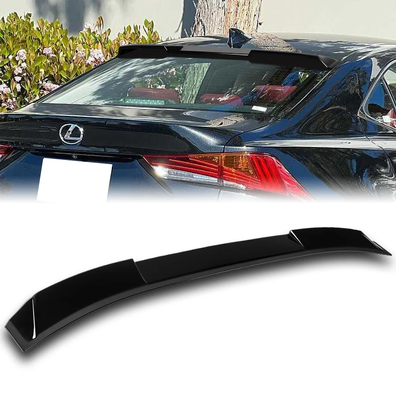 W-Power ABS VIP-Style Rear Widow Roof Visor Wing Spoiler For 2014-2020 Lexus IS300 IS350 -Pearl Black - Image 5