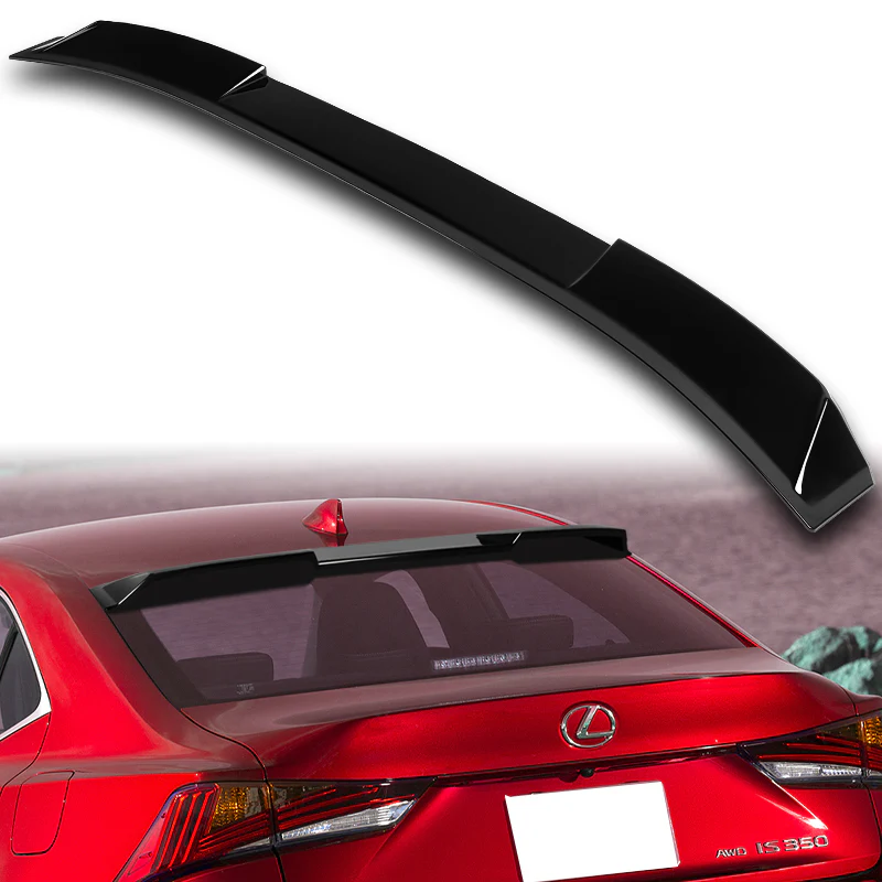 W-Power ABS VIP-Style Rear Widow Roof Visor Wing Spoiler For 2014-2020 Lexus IS300 IS350 -Pearl Black - Image 6