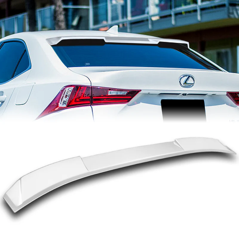 W-Power ABS VIP-Style Rear Widow Roof Visor Wing Spoiler For 2014-2020 Lexus IS300 IS350 -Pearl White - Image 5
